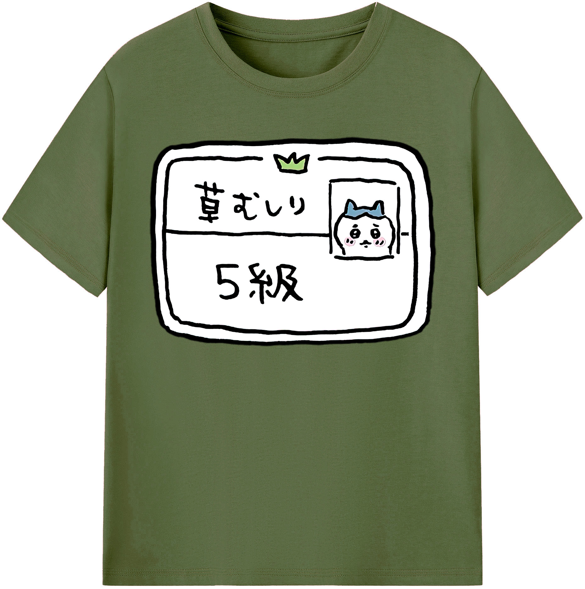 （画像用） ちいかわ ハチワレ Chii-kawa hachiware 綿100％半袖Tシャツ（フロントプリント）